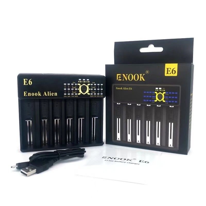 2A 6 شارژر باتری لیتیوم یون 18650/26650/18350/18490/18500 شارژر باتری