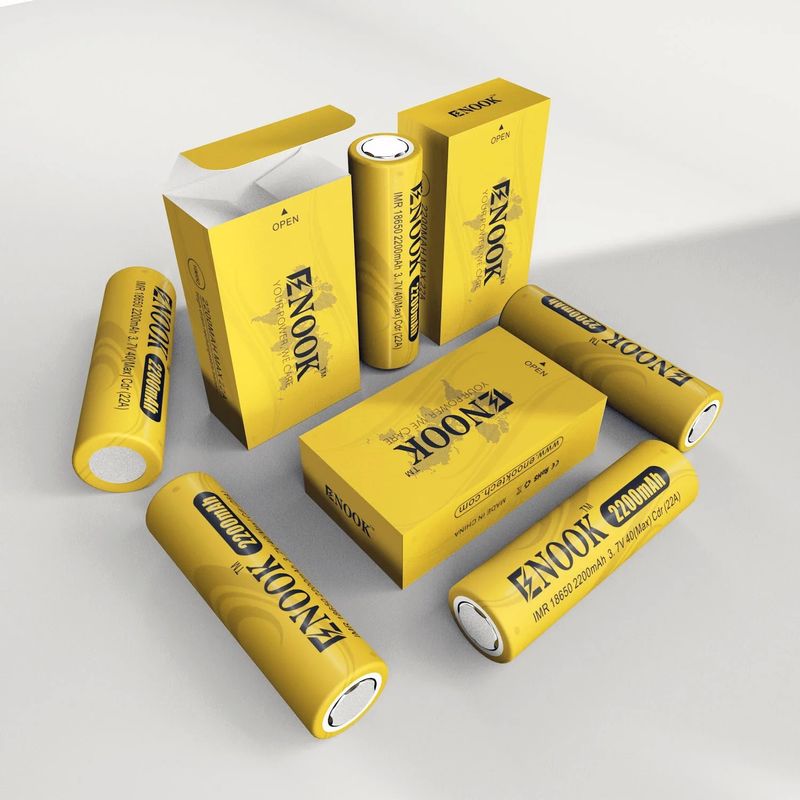قیمت عمده فروشی Doublepow 18650 3.7V 2200mah سلول باتری شارژ 40A 3.7V mod 18650 باتری لیتیوم یون زرد