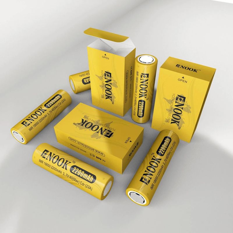 قیمت عمده فروشی Doublepow 18650 3.7V 2200mah سلول باتری شارژ 40A 3.7V mod 18650 باتری لیتیوم یون زرد