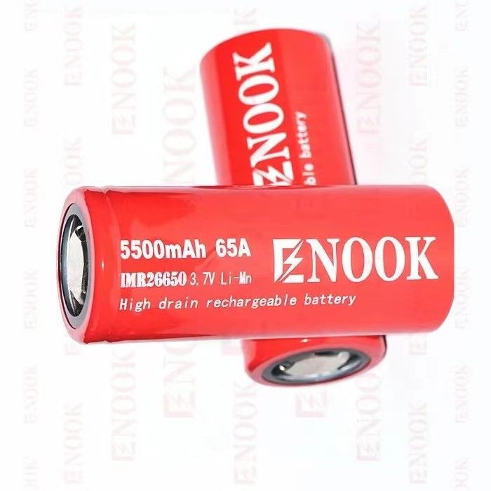 بهترین فروش Enook 26650 سلول لیون 5500mAh 65A با مصرف بالا 3.7V باتری شارژ مجدد باتری صاف بالا