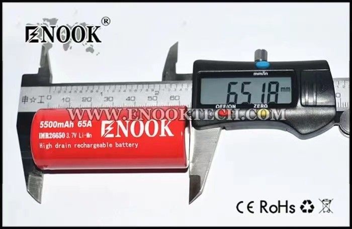 بهترین فروش Enook 26650 سلول لیون 5500mAh 65A با مصرف بالا 3.7V باتری شارژ مجدد باتری صاف بالا