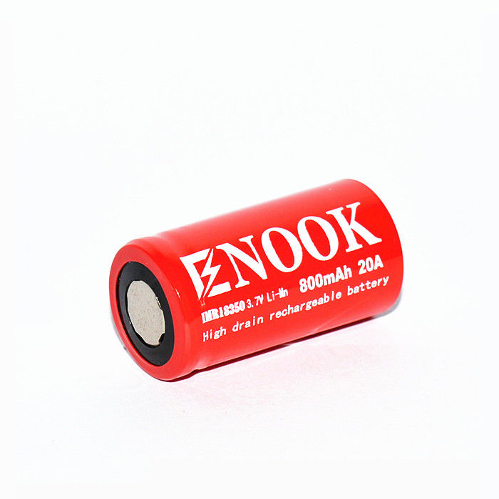 باتری لی یون قابل شارژ 800mAh 20amp 18350 Li Mn باتری برای چراغ قوه