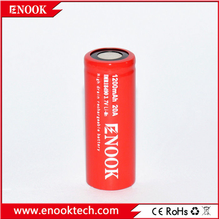 18490 1200mAh 20A 3.7V دوچرخه برقی باتری شارژ پذیر سلول تخت بالا نوع
