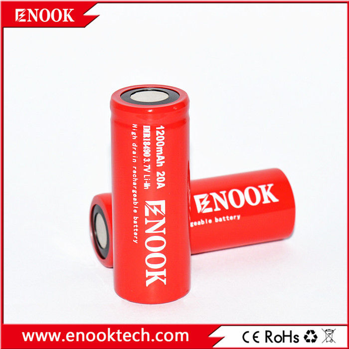 18490 1200mAh 20A 3.7V دوچرخه برقی باتری شارژ پذیر سلول تخت بالا نوع