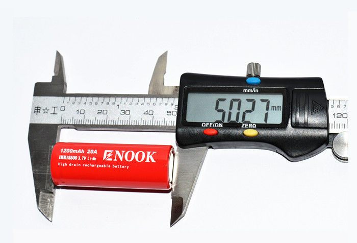 Enook 1200mAh 20A باتری لیتیوم یون سلول 3.7V 18500 باتری لیتیوم یون قابل شارژ