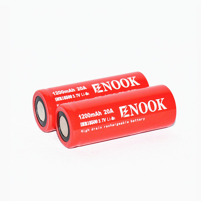 Enook 1200mAh 20A باتری لیتیوم یون سلول 3.7V 18500 باتری لیتیوم یون قابل شارژ