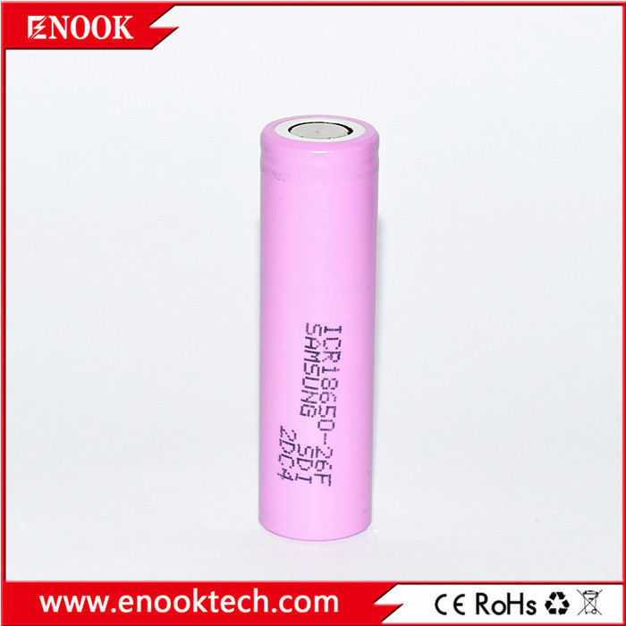 ICR18650 2200 mAh samsung-26F 3.7V باتری لیتیوم یون شارژ پذیر با نرخ تخلیه بالا