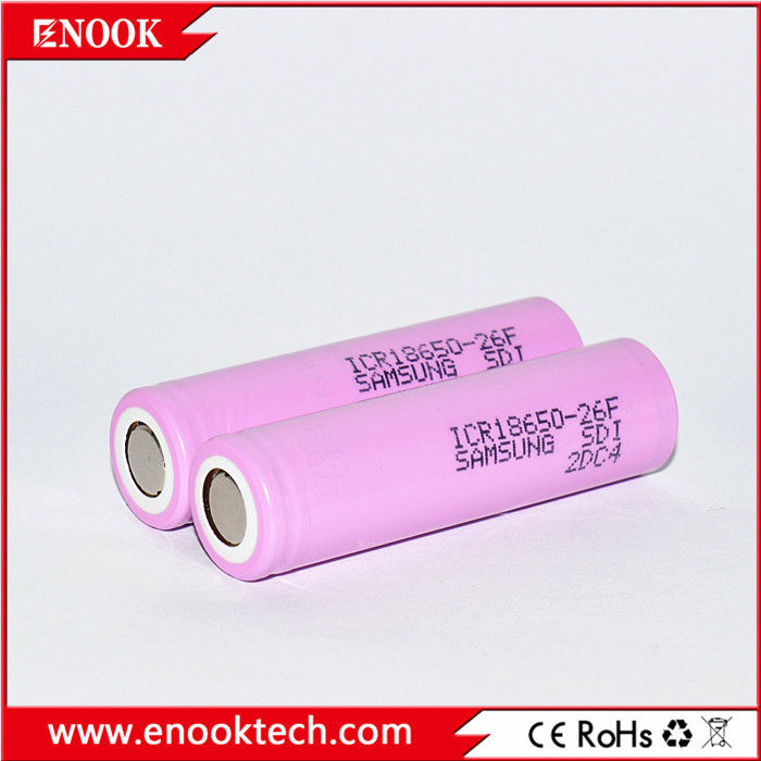 ICR18650 2200 mAh samsung-26F 3.7V باتری لیتیوم یون شارژ پذیر با نرخ تخلیه بالا