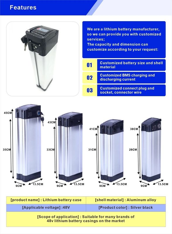 اینوک فابریکه اسلیور فیش 36v 10ah 250w باتری دوچرخه برقی / لیتیوم لون باتری پیک / باتری ebike