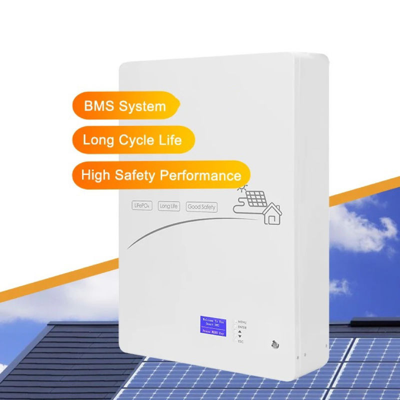 دیواری خورشیدی نصب شده 5kw 10kw LiFePO4 باتری لیتیوم یون 48V 50AH 100AH 150AH 200AH Energy Storage Powerwall