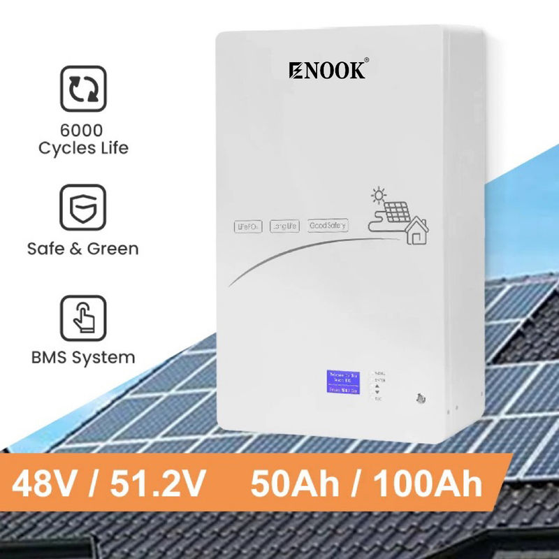 دیواری خورشیدی نصب شده 5kw 10kw LiFePO4 باتری لیتیوم یون 48V 50AH 100AH 150AH 200AH Energy Storage Powerwall