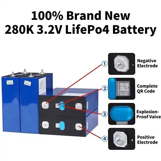 باتری لیتیوم آهن فوسفات پرزماتیک Lifepo4 باتری بسته 100Ah 105Ah 280AH درجه A 3.2V