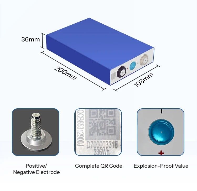 کد QR اصلی Lifep04 باتری لیتیوم یون 280ah 105ah 200ah 304ah 50ah 173ah درجه A
