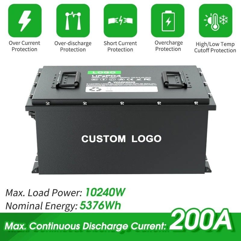 58.4V 100ah 105ah 200ah گلف کارت LiFePO4 لیتیوم یون باتری الکتریکی بسته 51.2V چرخه عمیق IP64