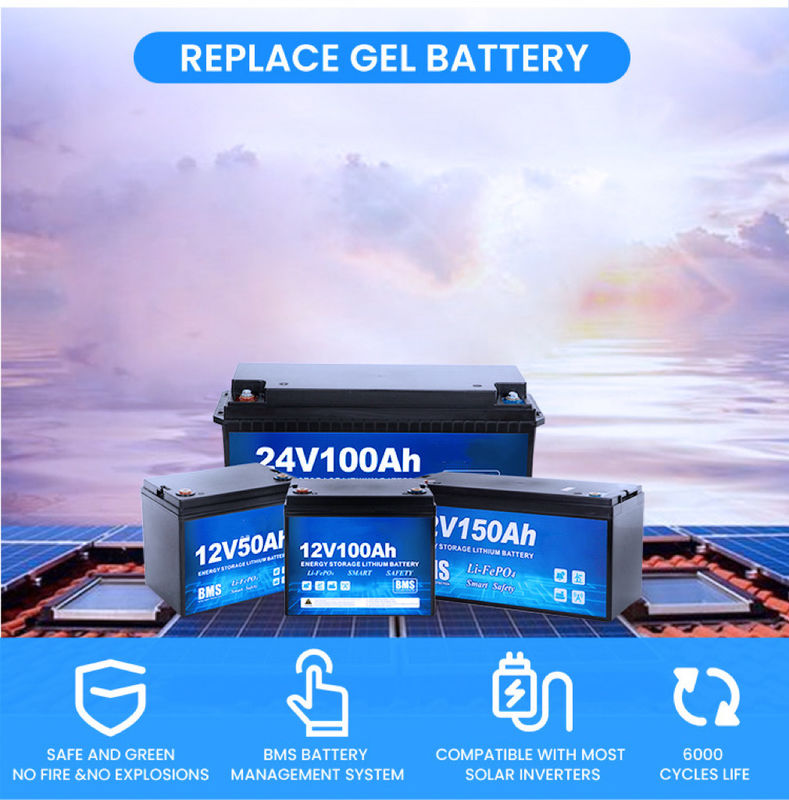 طول عمر چرخه عمیق 4000 بار 12V 200ah باتری LiFePO4 برای خانه سیستم ذخیره سازی خورشیدی و RV